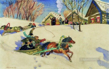 Carnaval 1920 1 Boris Mikhailovich Kustodiev Pinturas al óleo